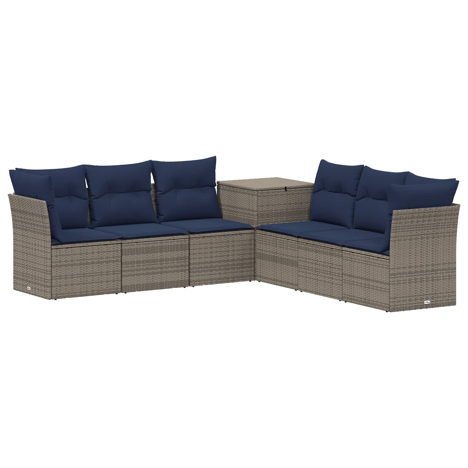 Ensemble de Canapés 7 pcs Gris et bleu marine