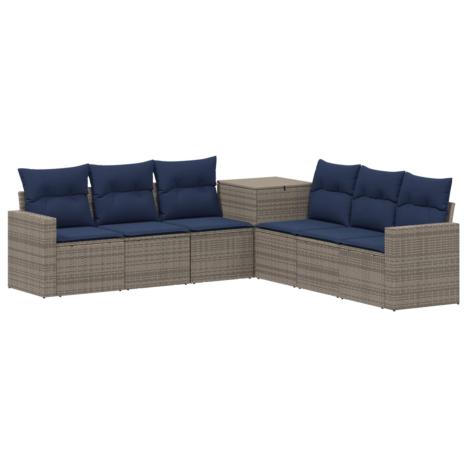 Ensemble de Canapés 7 pcs Gris et bleu marine