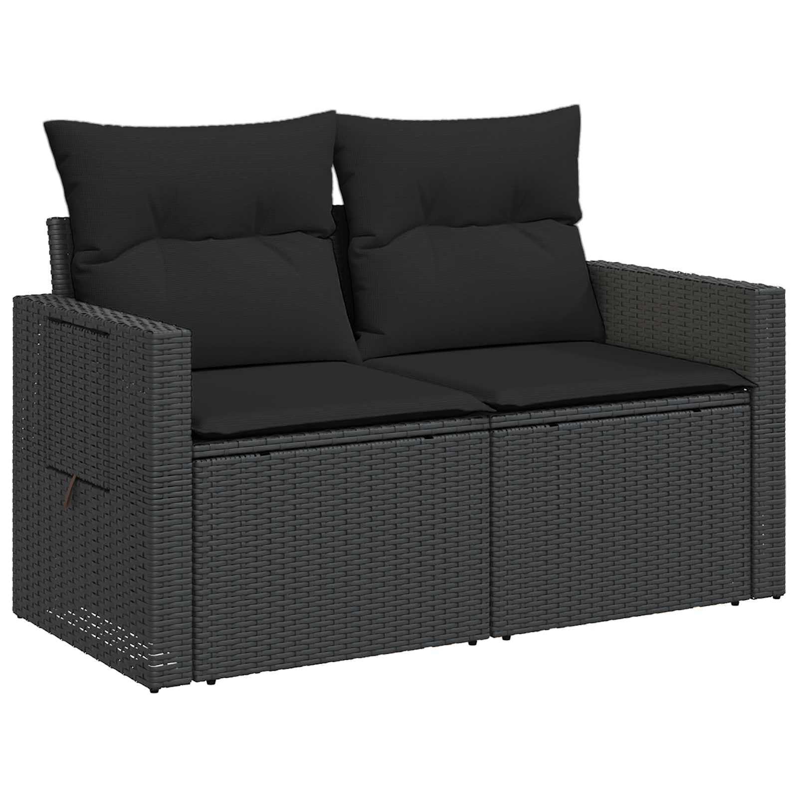 Ensemble de Canapés 7 pcs Noir Rattan synthétique et acier