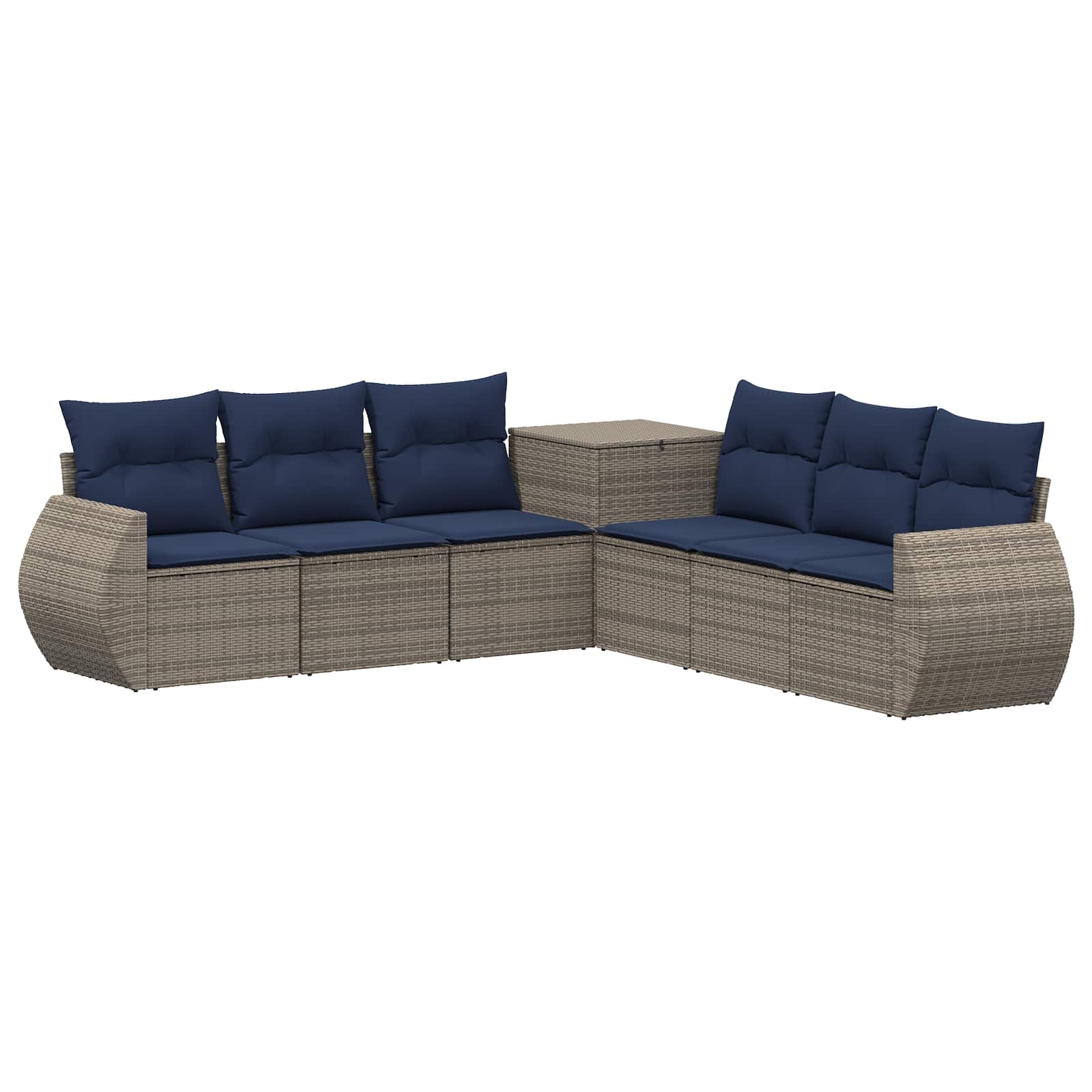 Ensemble de Canapés 7 pcs Gris et bleu marine