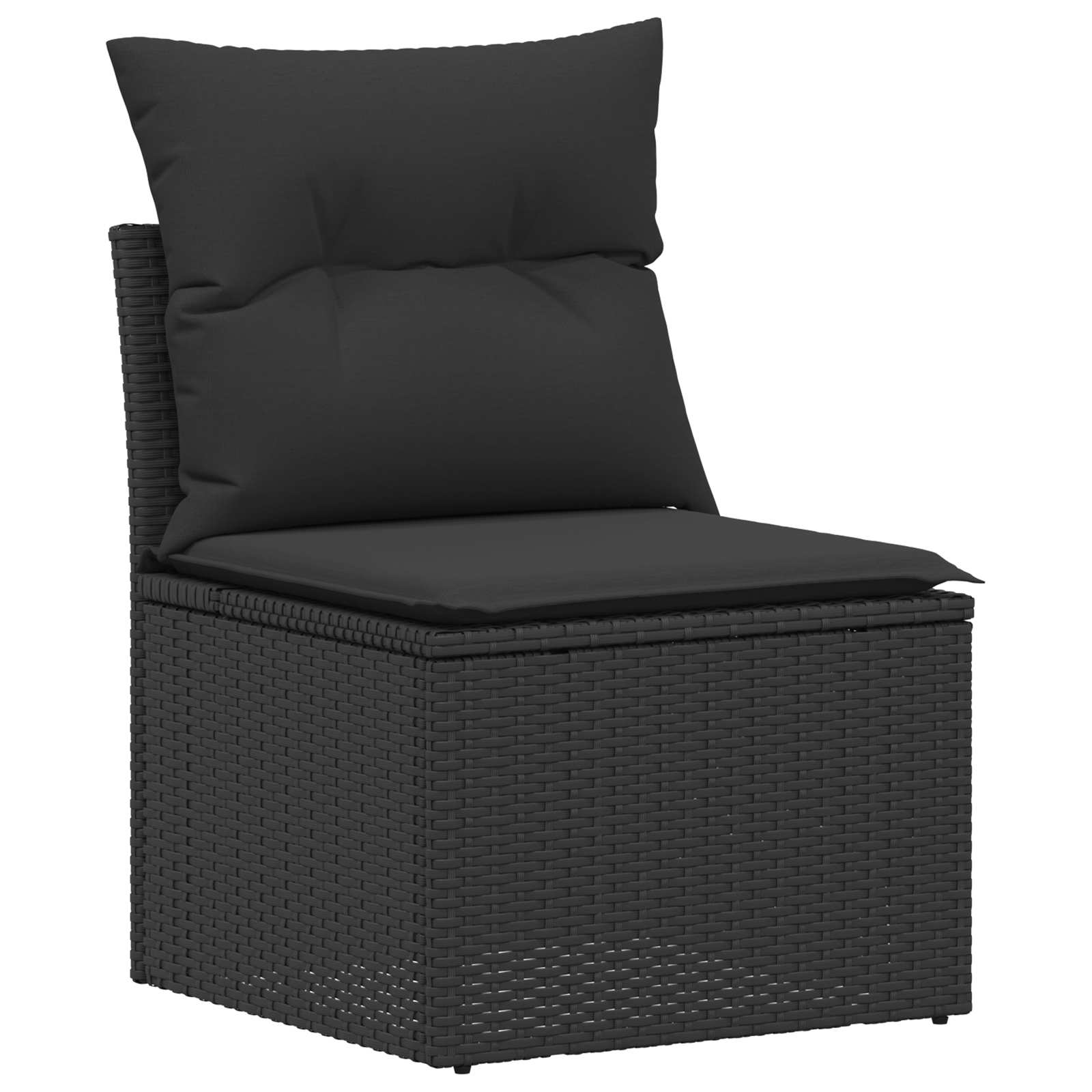 Ensemble de Canapés 7 pcs Noir Rattan synthétique et acier