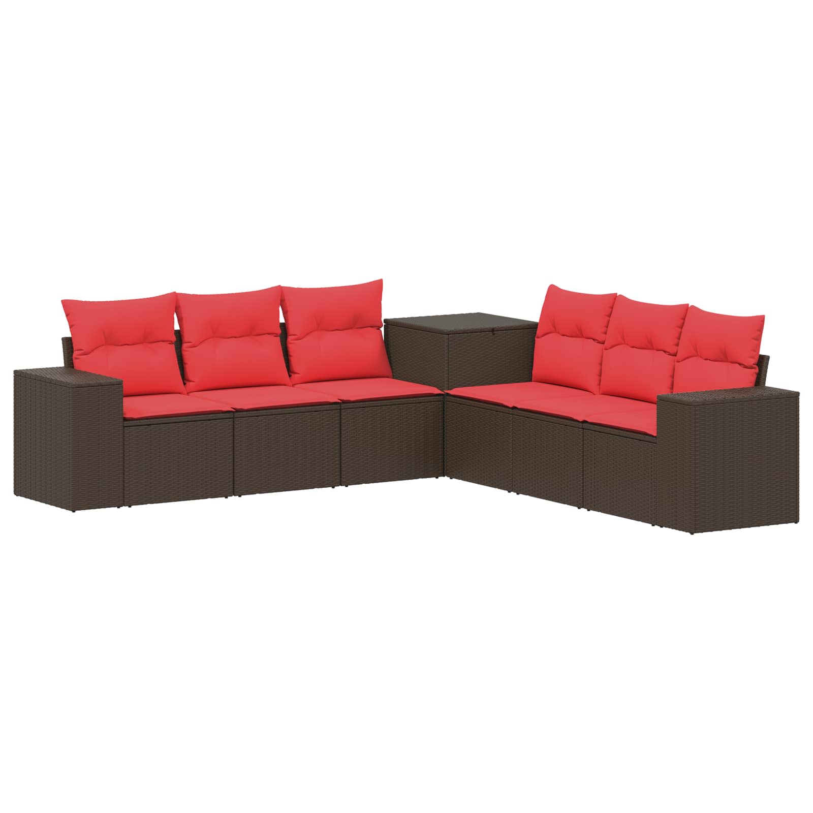 Ensemble de Canapés 7 pcs Marron et rouge