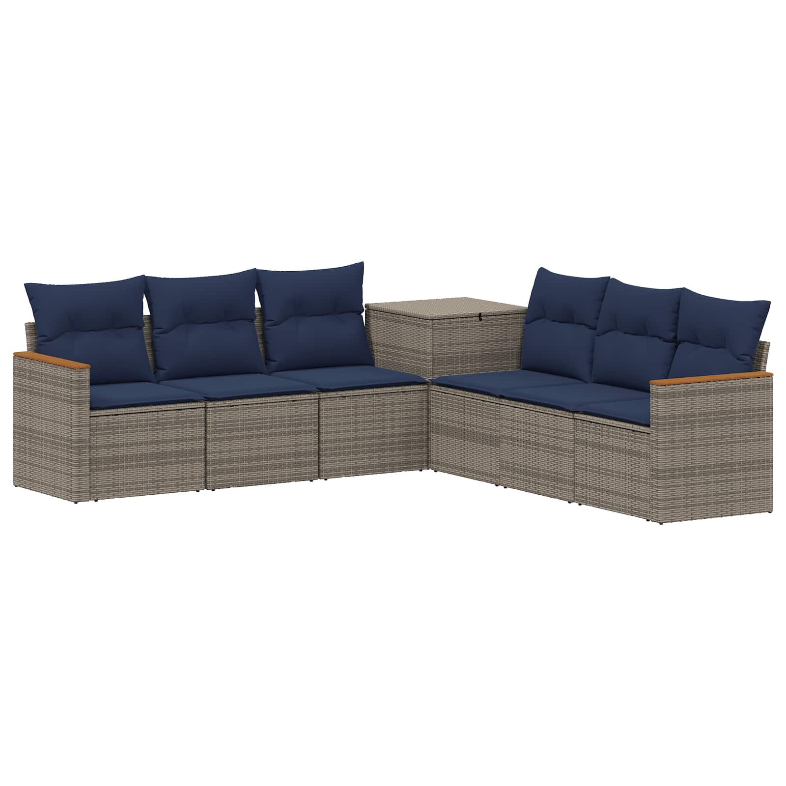 Ensemble de Canapés 7 pcs Gris et bleu marine