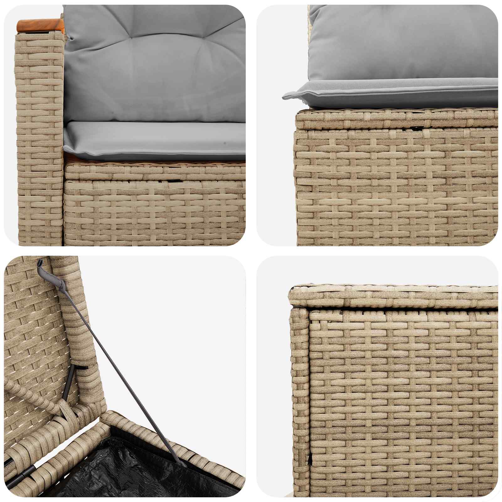 Ensemble de Canapés 7 pcs Beige et Gris clair