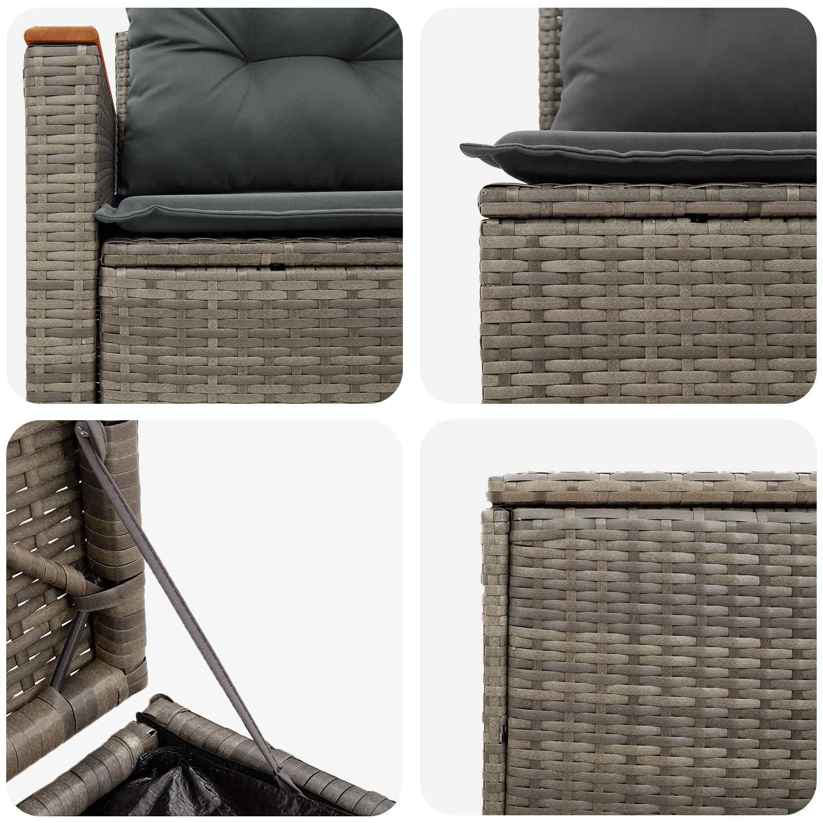Ensemble de Canapés 7 pcs Gris et Gris foncé