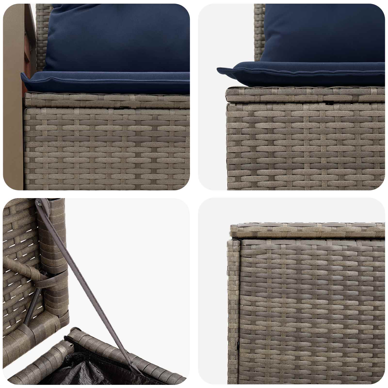 Ensemble de Canapés 7 pcs Gris et bleu marine