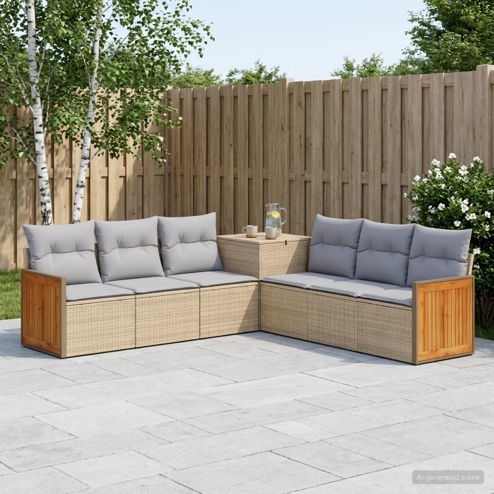 Ensemble de Canapés 7 pc Beige et Gris clair - XIOS