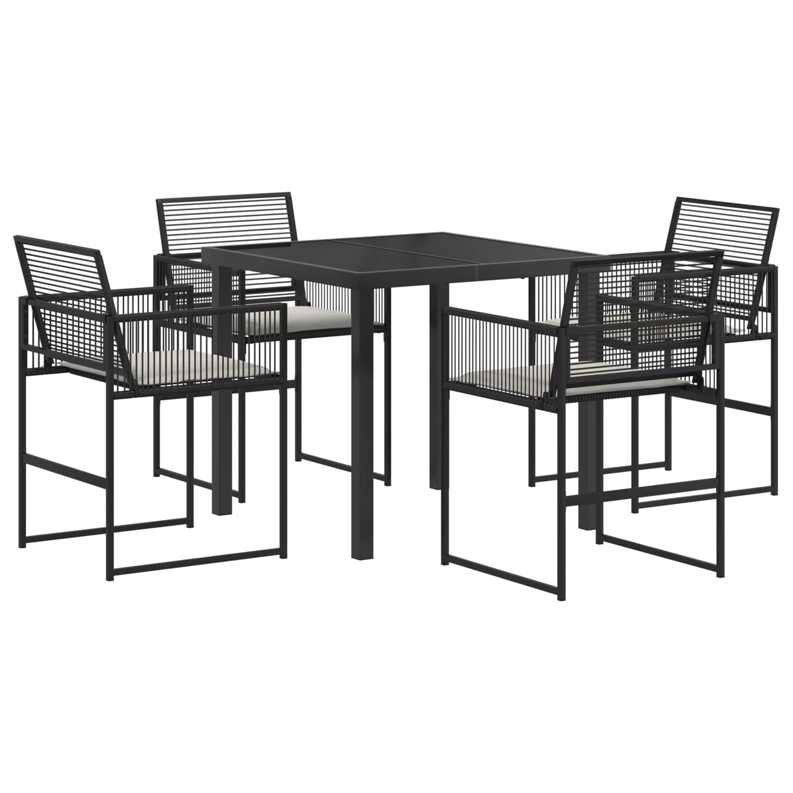 Ensemble de salle à manger pour jardin 5 pcs Noir polyrotin - XIOS