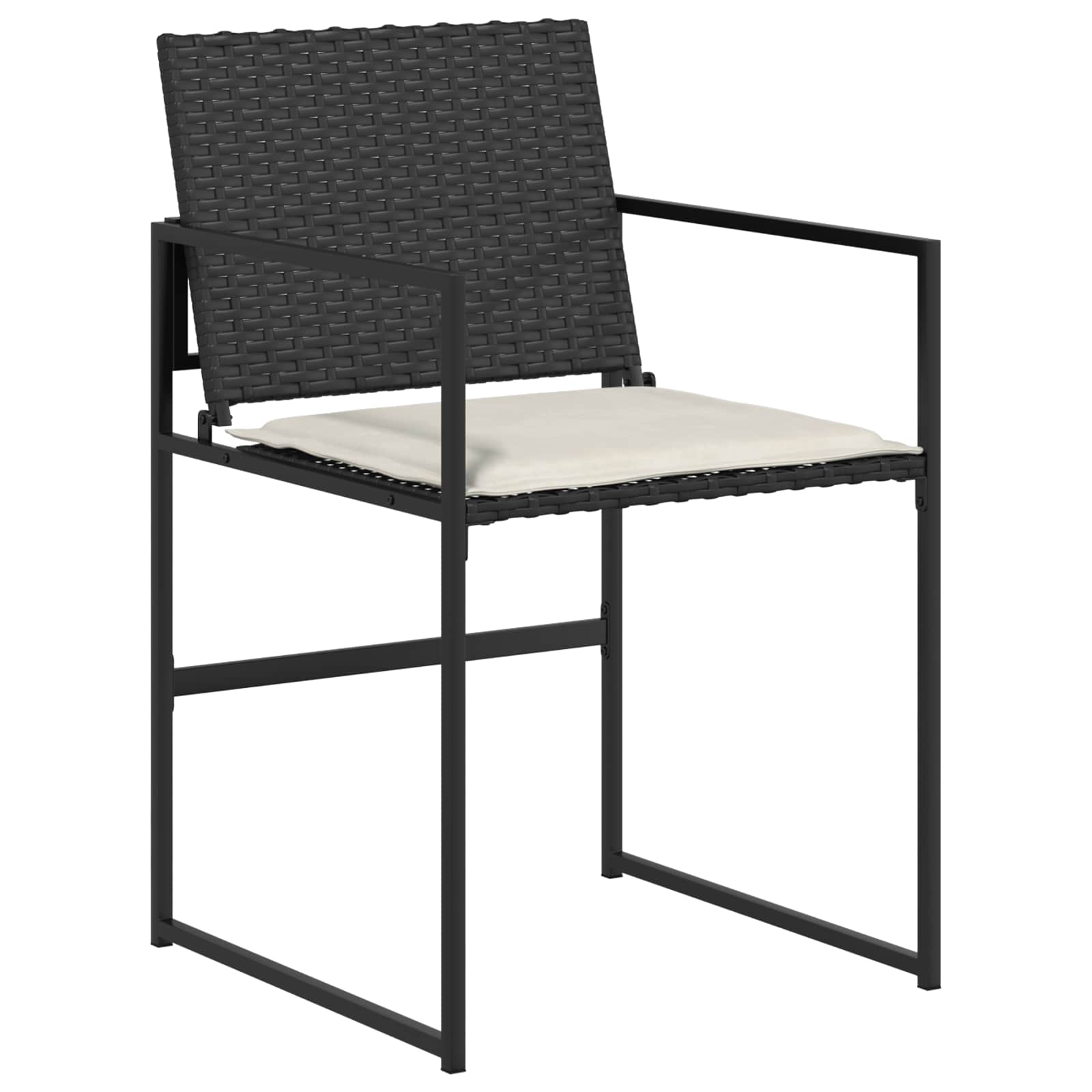 Ensemble de salle à manger pour jardin 5 pcs Noir et Crème - XIOS