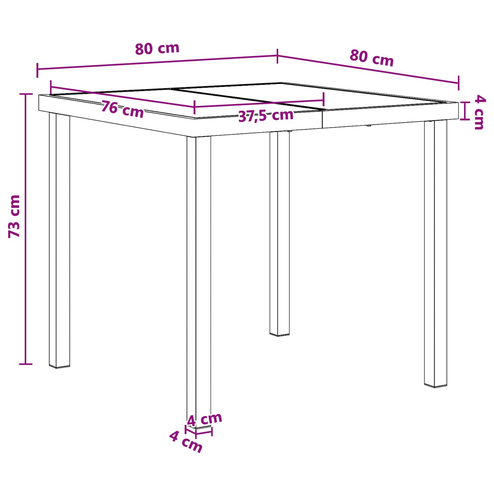 Ensemble de salle à manger pour jardin 5 pcs Noir et Crème - XIOS
