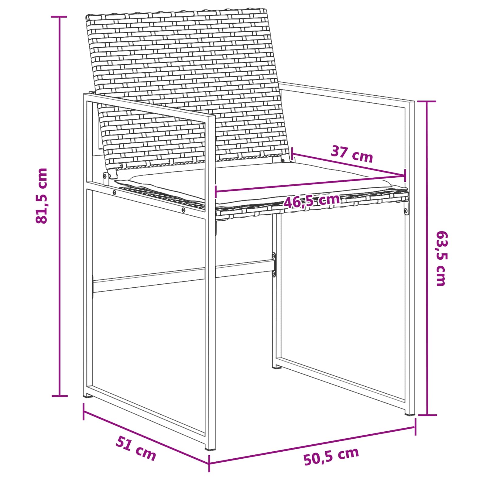 Ensemble de salle à manger pour jardin 5 pcs Noir et Crème - XIOS