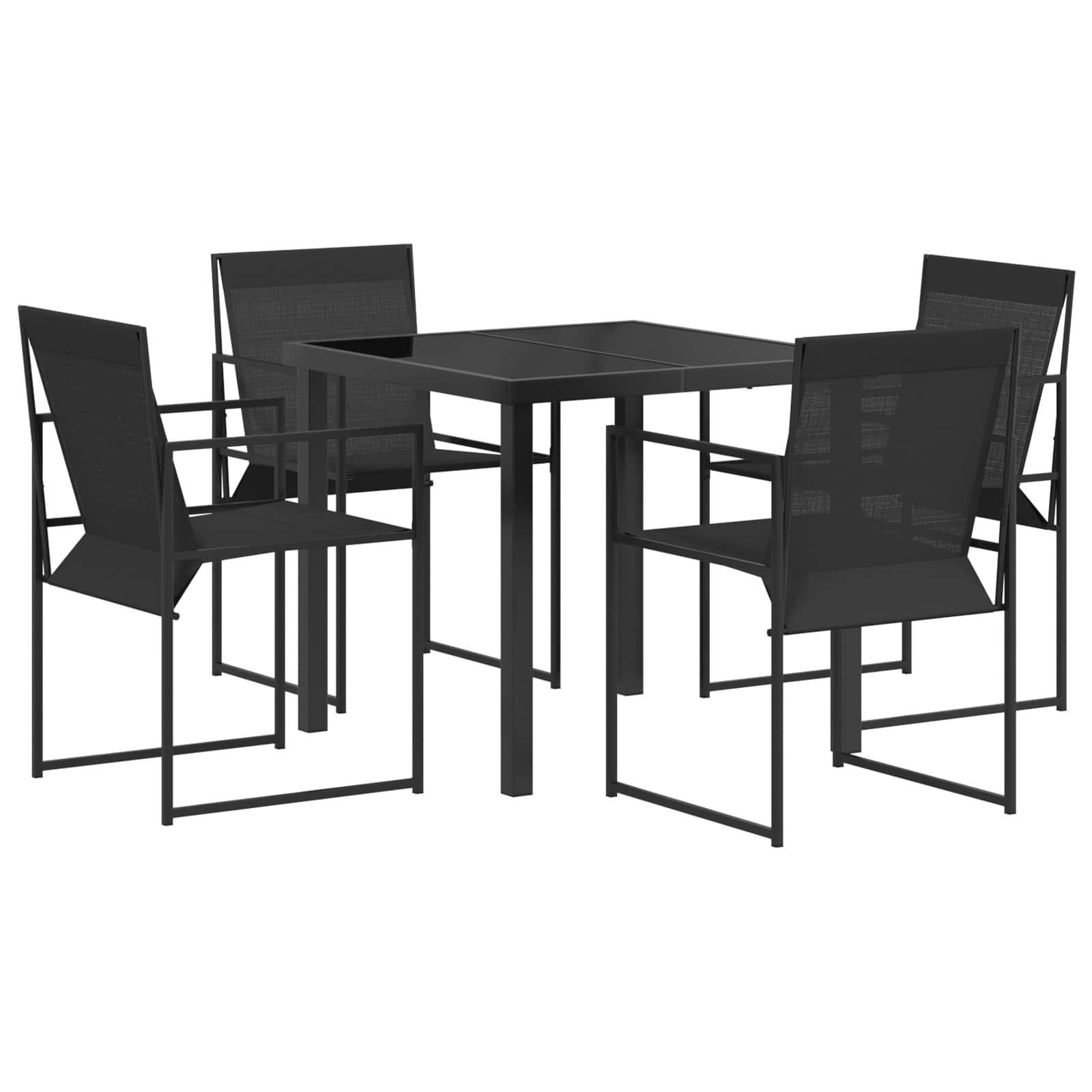 Ensemble de salle à manger pour jardin 5 pcs Noir - XIOS
