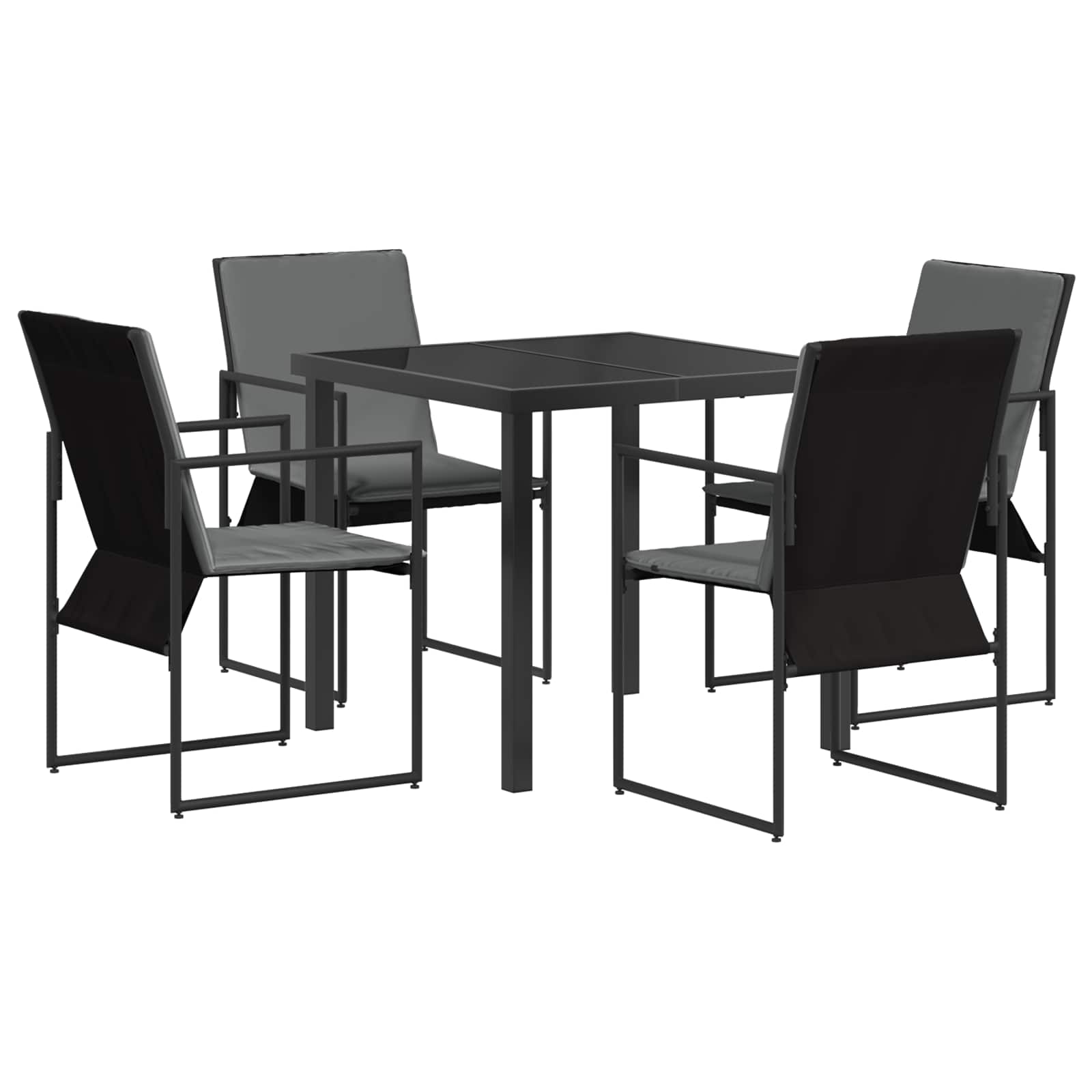Ensemble de salle à manger pour jardin 5 pcs Noir et anthracite - XIOS