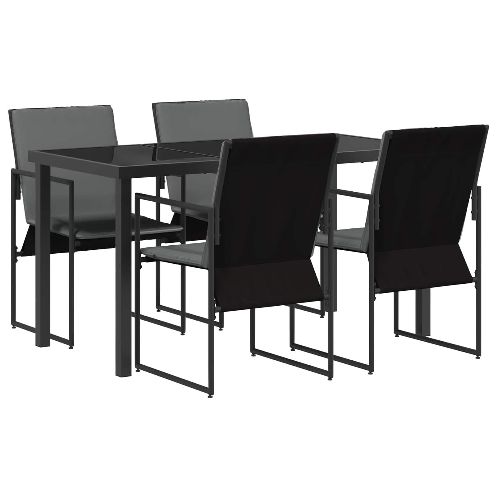 Ensemble de salle à manger pour jardin 5 pcs Noir et anthracite - XIOS