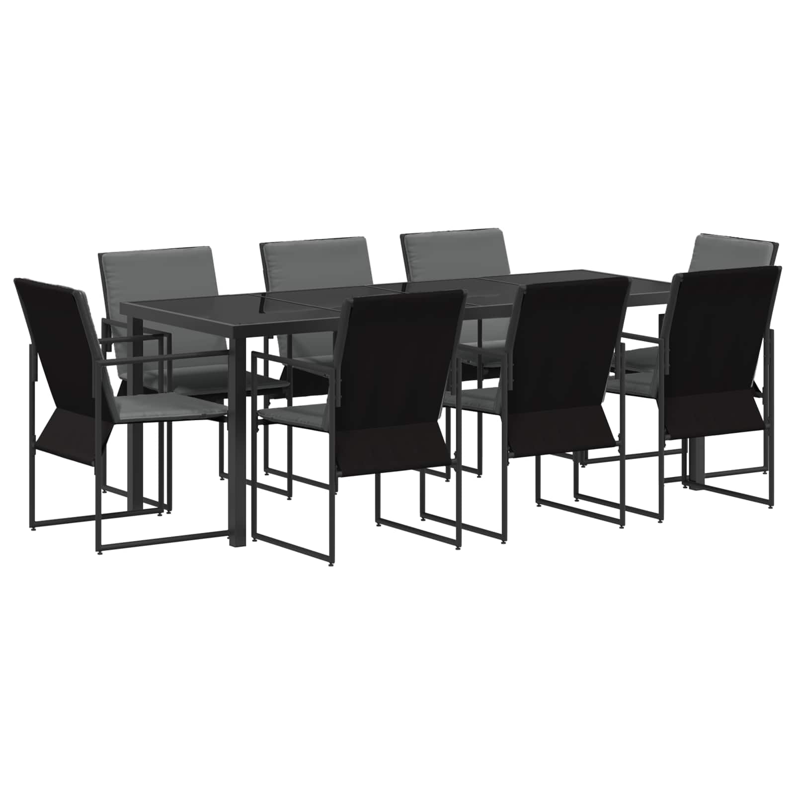 Ensemble de salle à manger pour jardin 9 pcs Noir et anthracite - XIOS