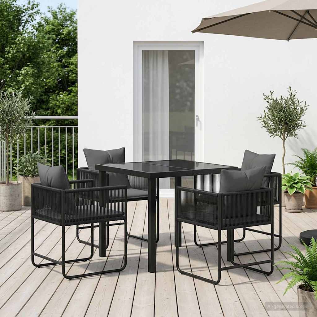 Ensemble de salle à manger pour jardin 5 pcs Noir et anthracite - XIOS