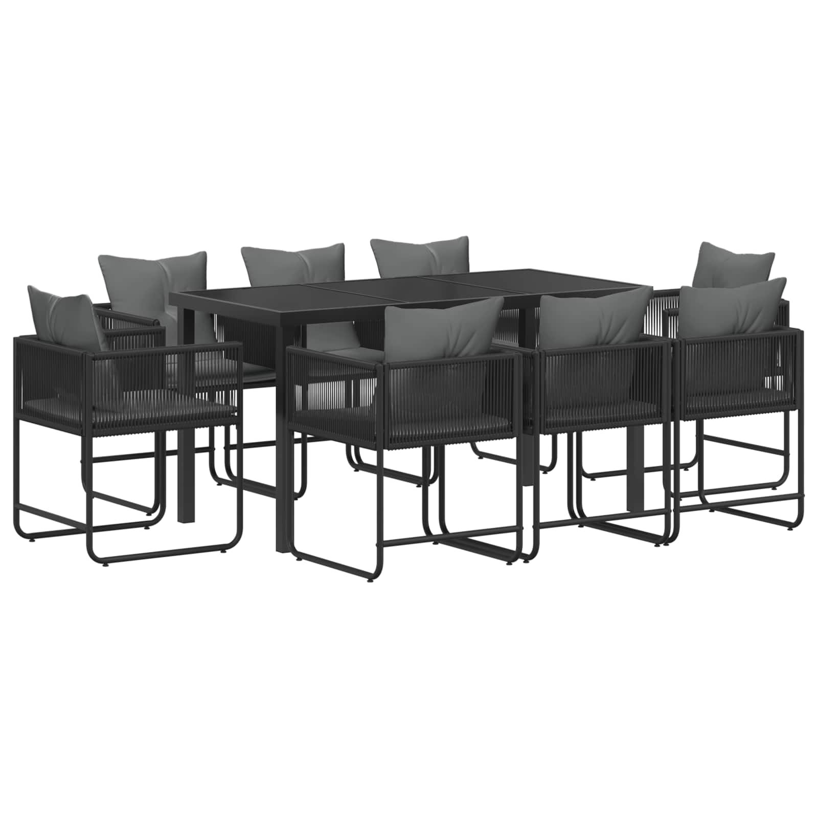 Ensemble de salle à manger pour jardin 9 pcs Noir et anthracite - XIOS