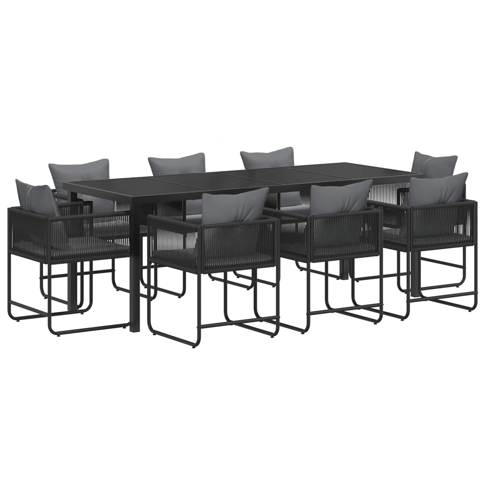 Ensemble de salle à manger pour jardin 9 pcs Noir et anthracite - XIOS