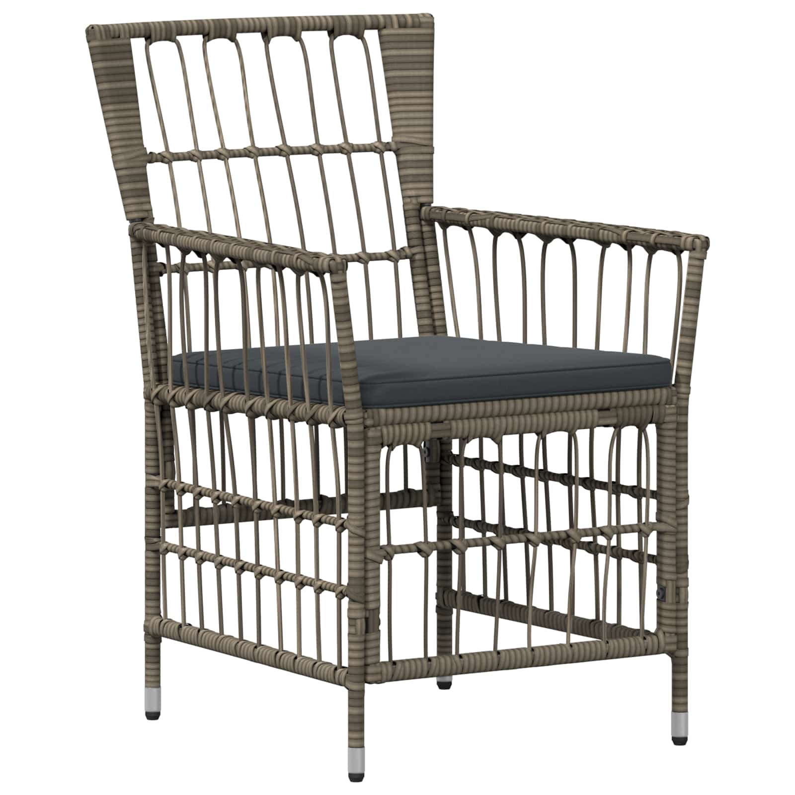 Ensemble de repas extérieur 3 pc Gris polyrotin