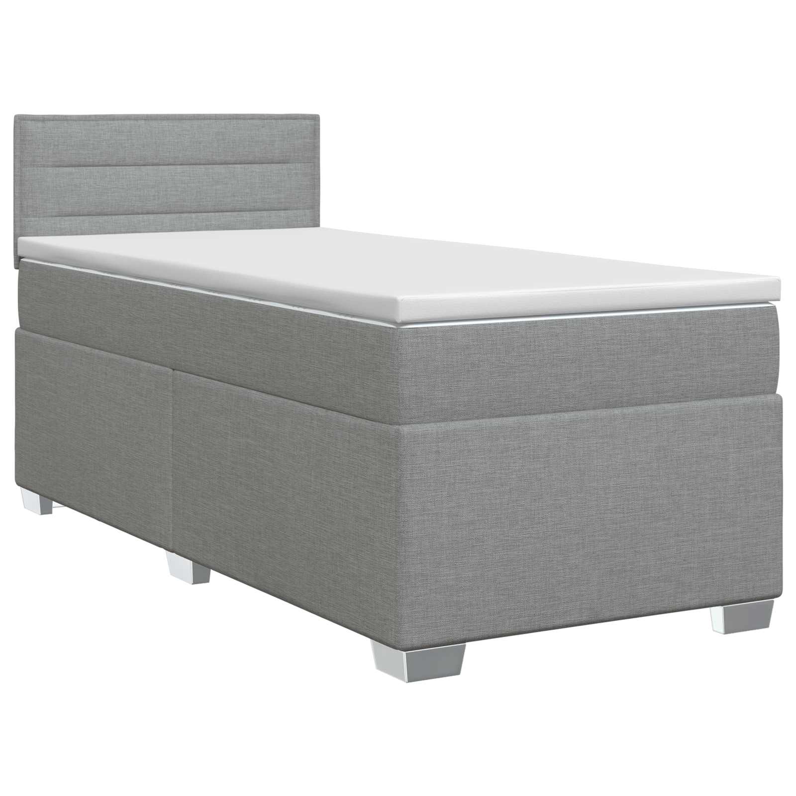Lit boxspring avec matelas Gris clair 80 x 200 cm Tissu - XIOS