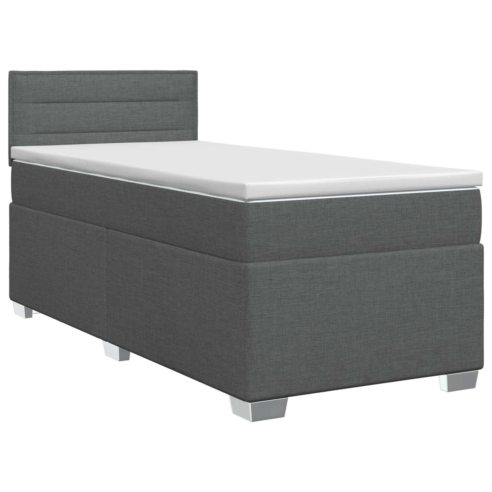 Lit boxspring avec matelas Gris foncé 80 x 200 cm Tissu - XIOS