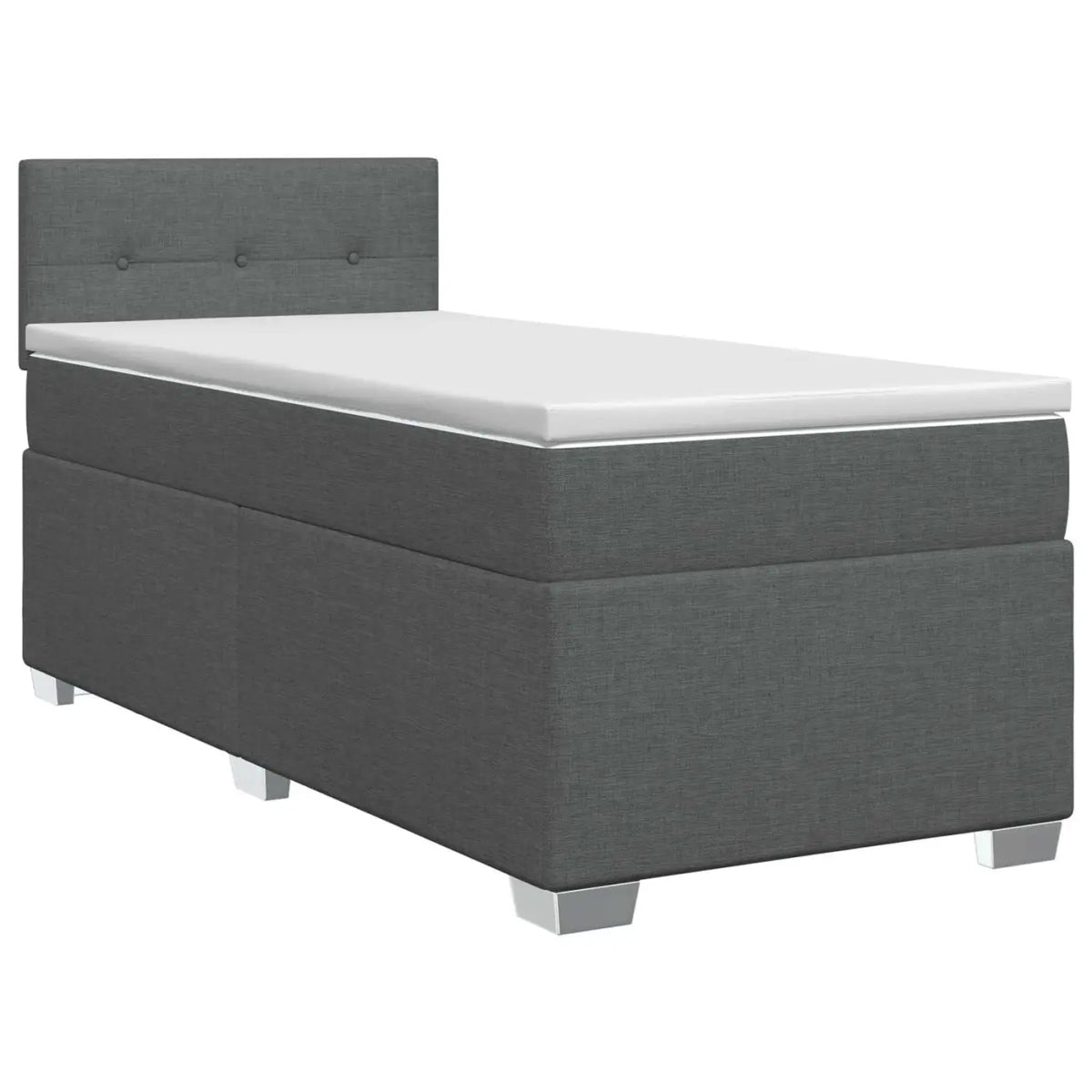 Lit boxspring avec matelas Gris foncé 80 x 200 cm Tissu - XIOS