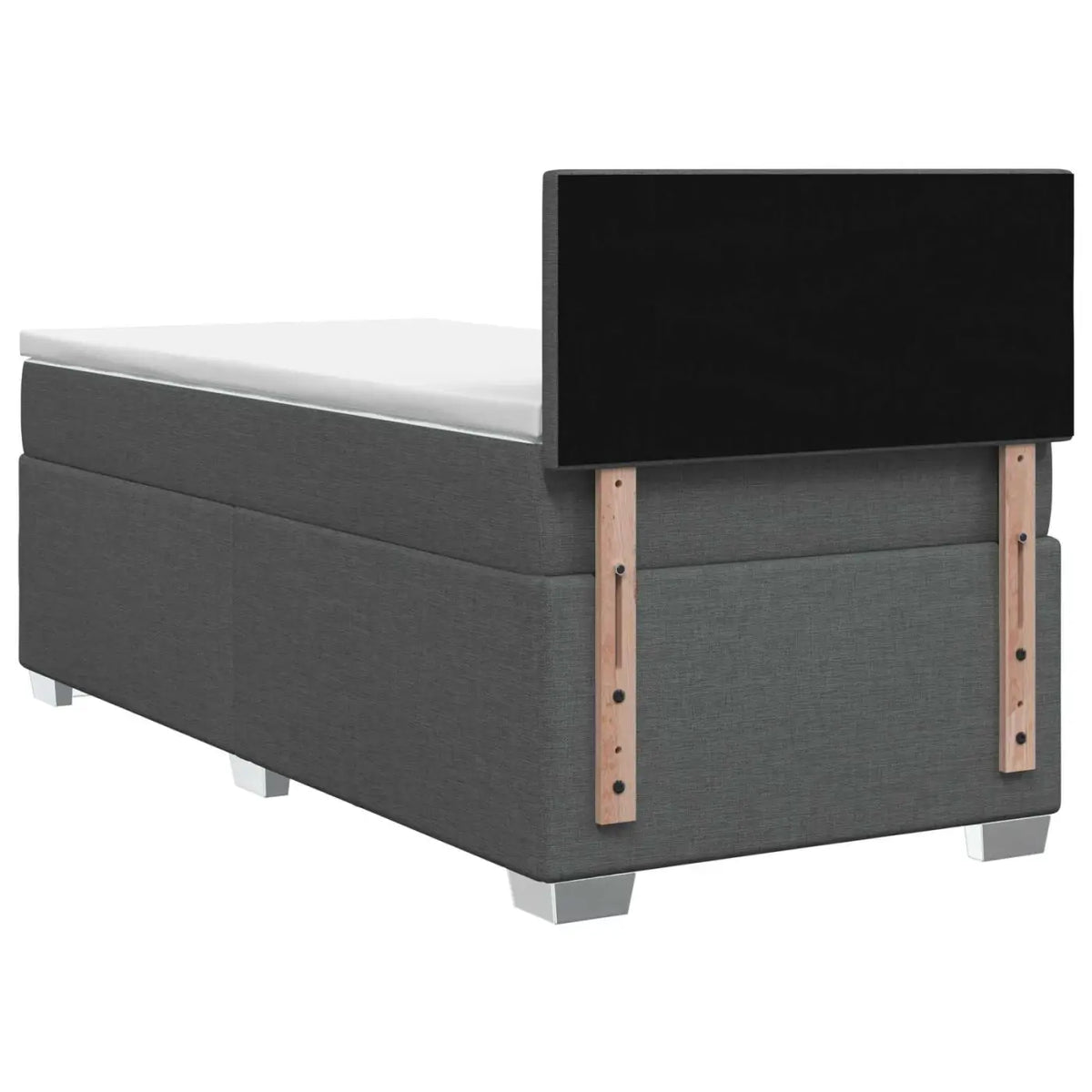 Lit boxspring avec matelas Gris foncé 80 x 200 cm Tissu - XIOS