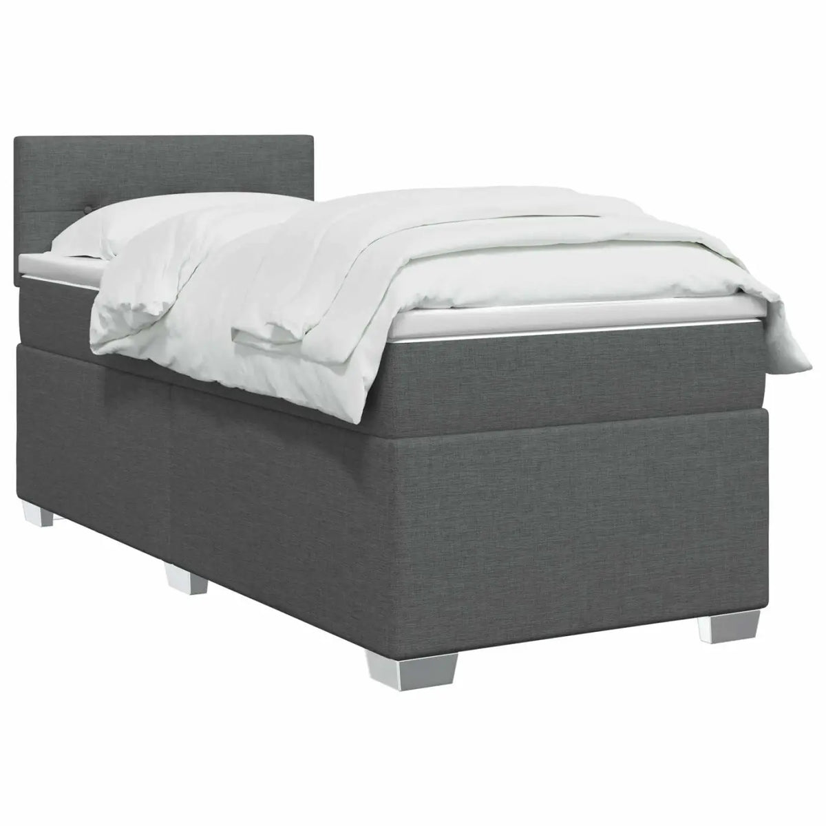 Lit boxspring avec matelas Gris foncé 80 x 200 cm Tissu - XIOS