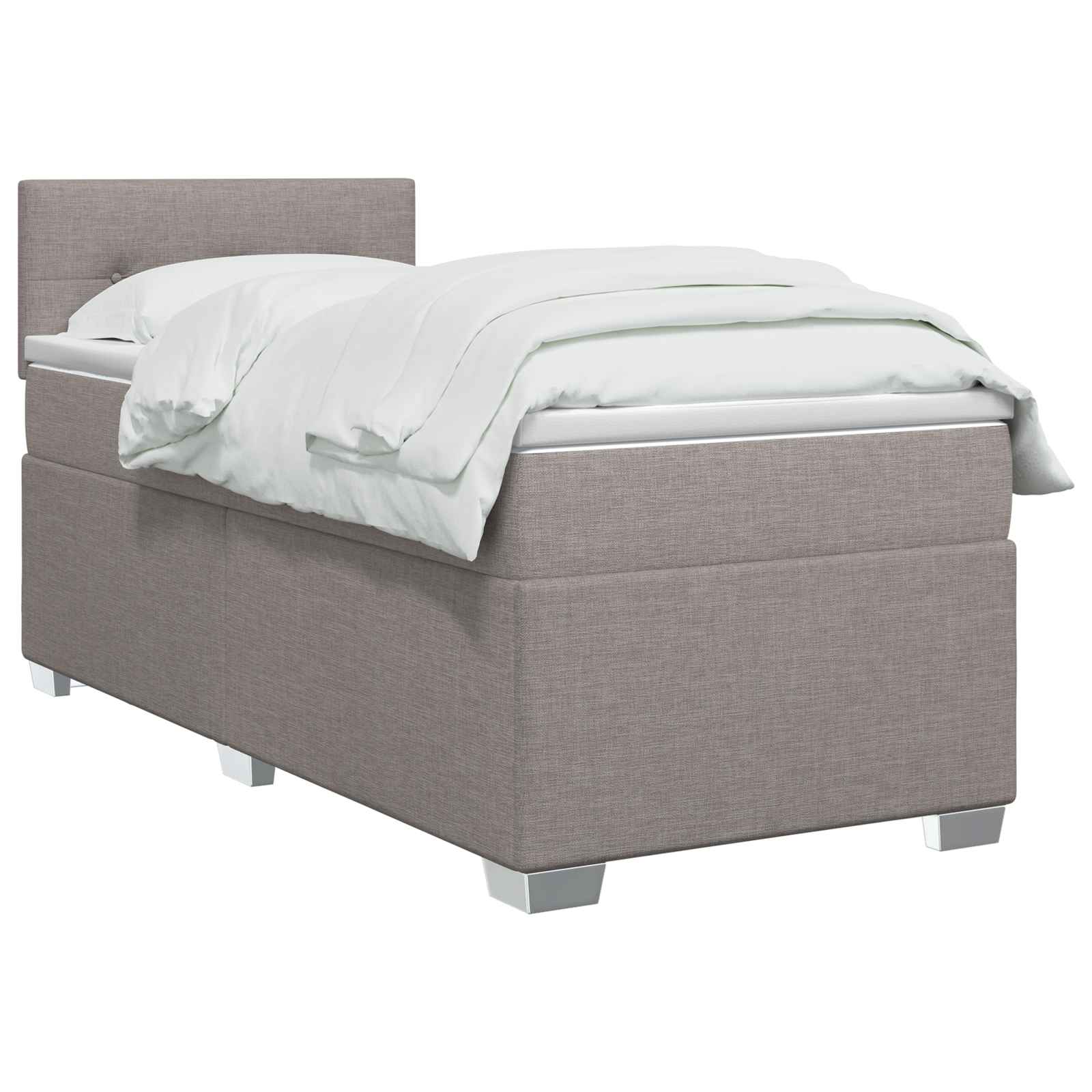 Lit boxspring avec matelas Taupe 80 x 200 cm Tissu