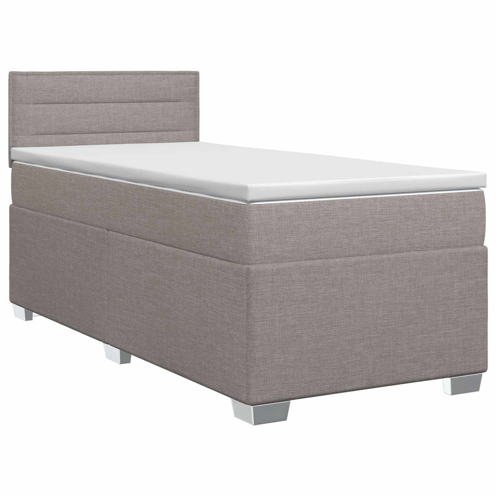 Lit boxspring avec matelas Taupe 90 x 190 cm Tissu - XIOS