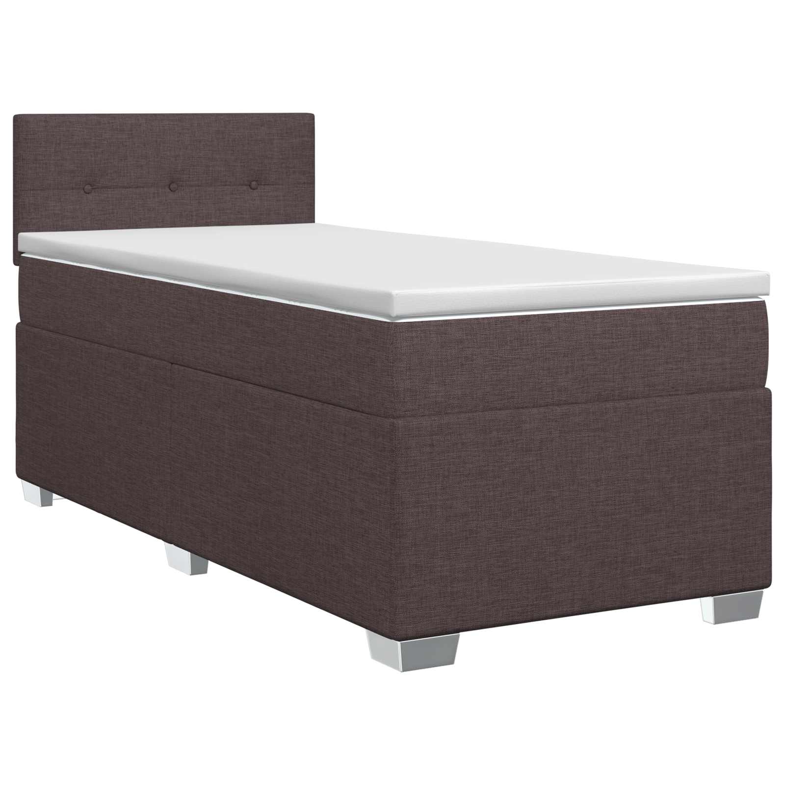 Lit boxspring avec matelas Marron foncé 90 x 190 cm Tissu - XIOS