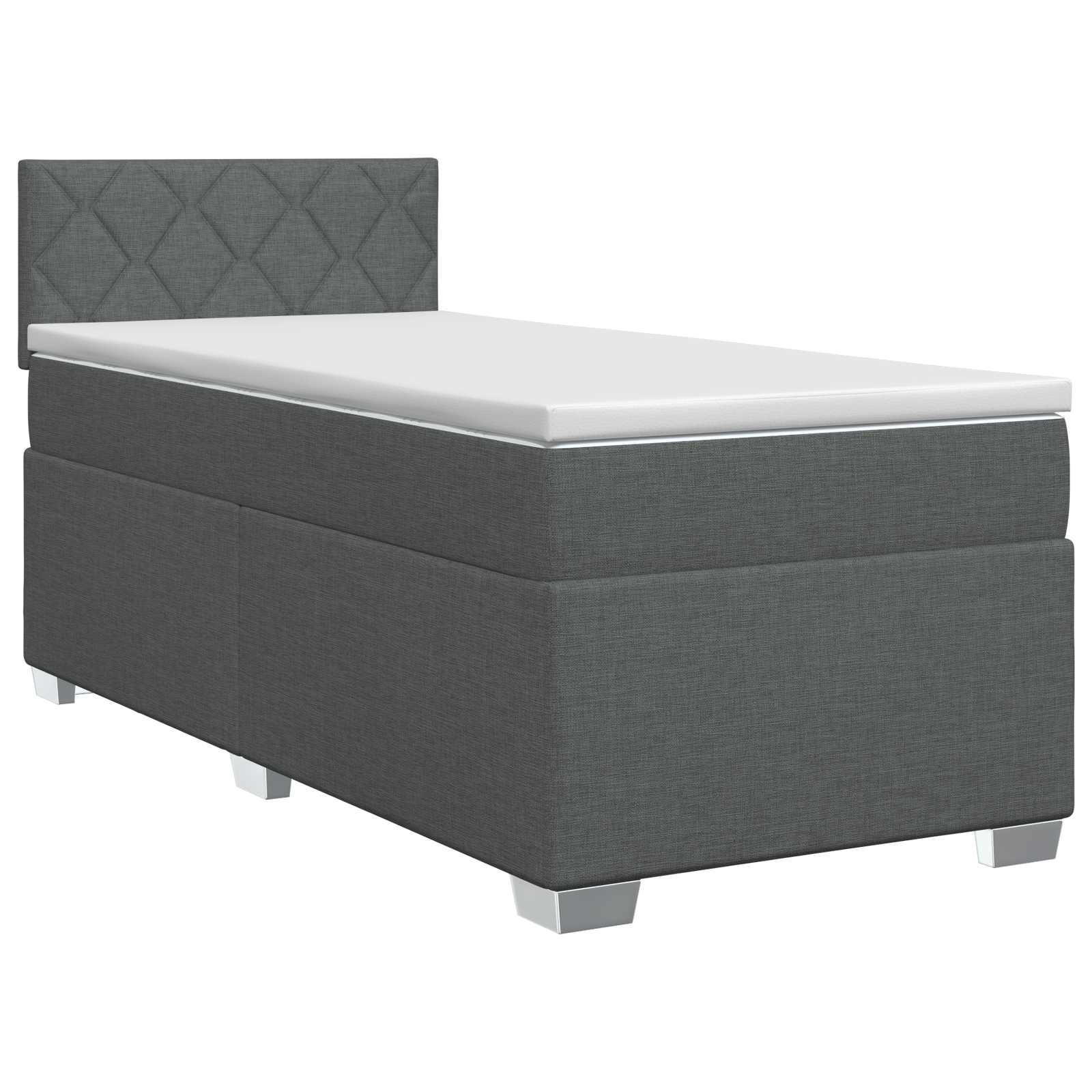 Lit boxspring avec matelas Gris foncé 90 x 190 cm Tissu - XIOS
