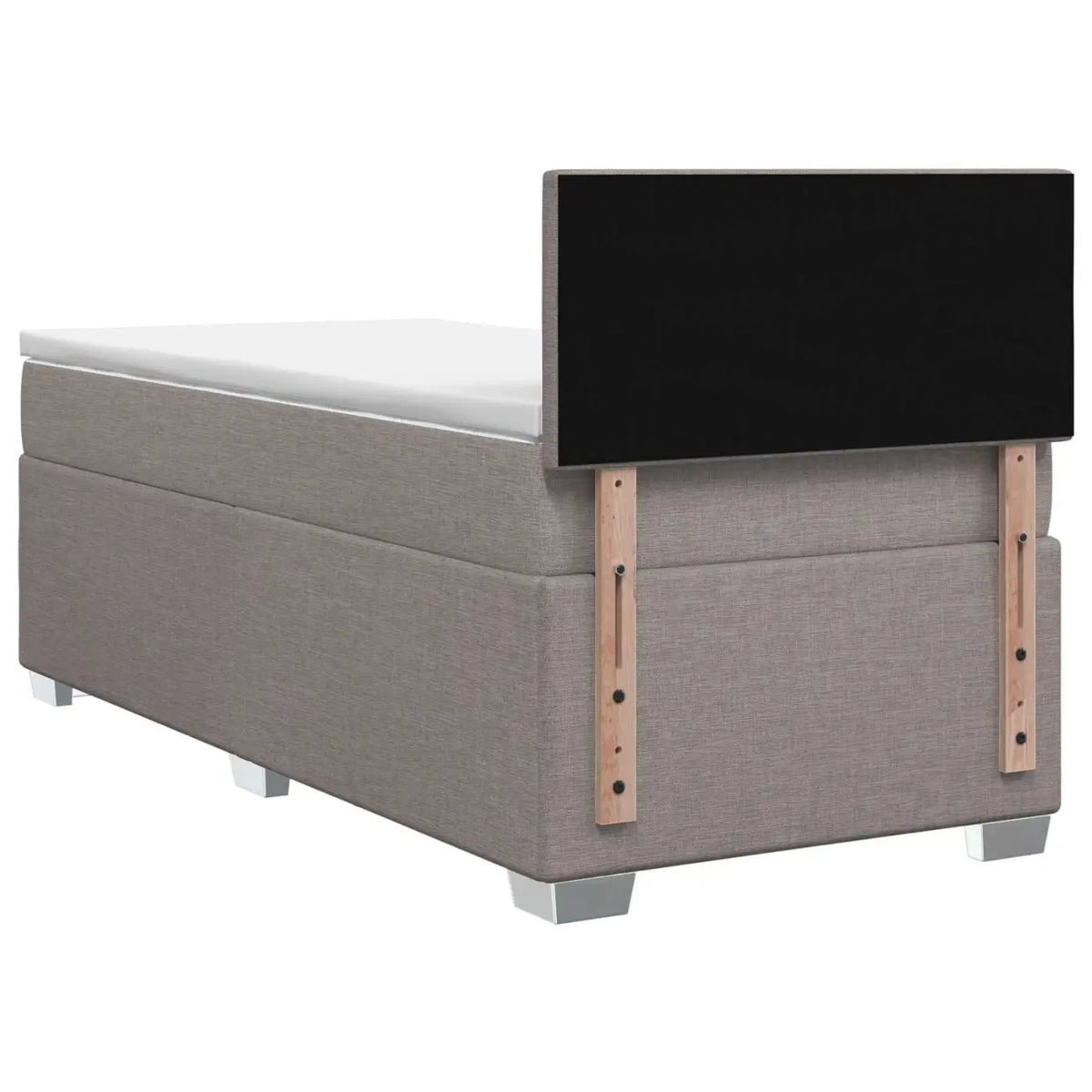 Lit boxspring avec matelas Taupe 90 x 200 cm Tissu - XIOS