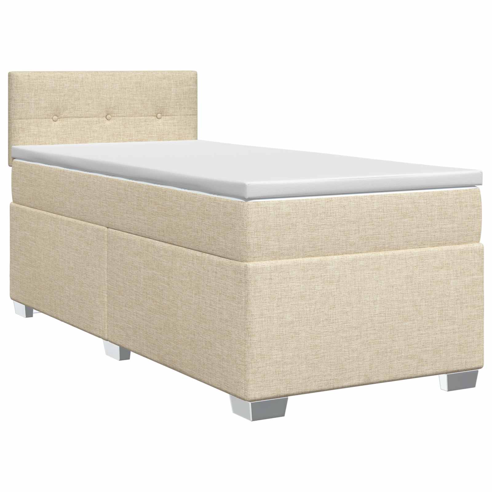 Lit boxspring avec matelas Crème 100 x 200 cm Tissu