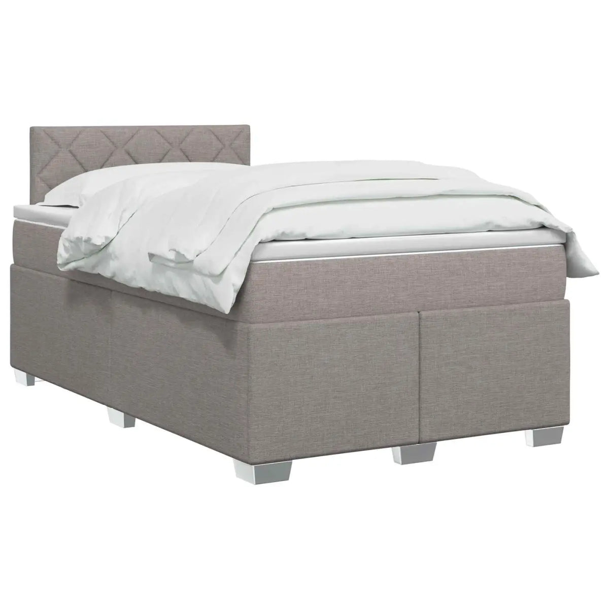 Lit boxspring avec matelas Taupe 120 x 190 cm Tissu - XIOS