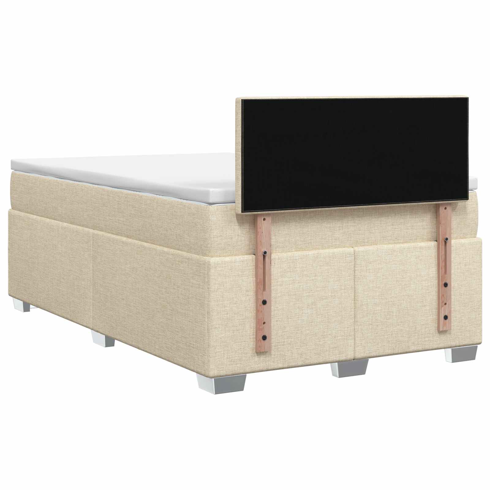 Lit boxspring avec matelas Crème 120 x 190 cm Tissu