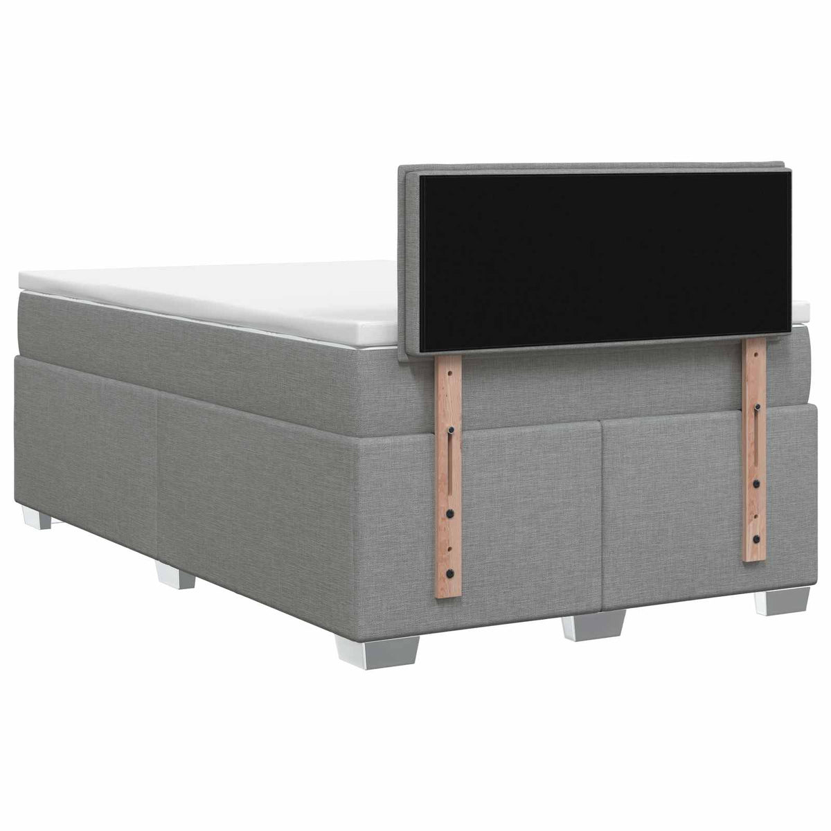 Lit boxspring avec matelas Gris clair 120 x 200 cm Tissu