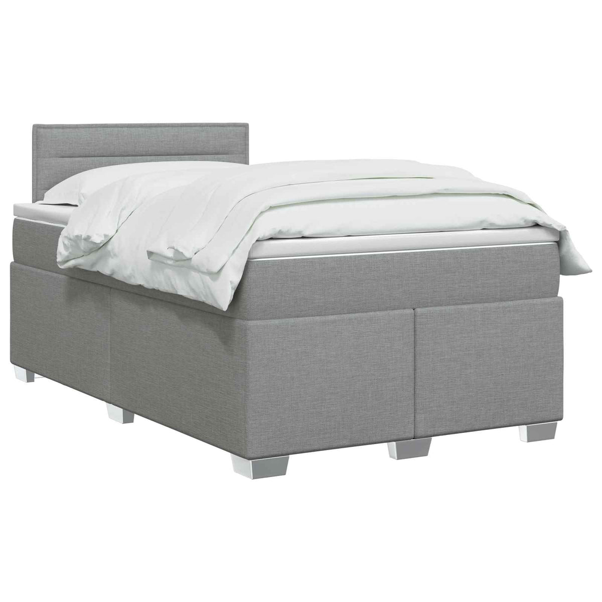 Lit boxspring avec matelas Gris clair 120 x 200 cm Tissu
