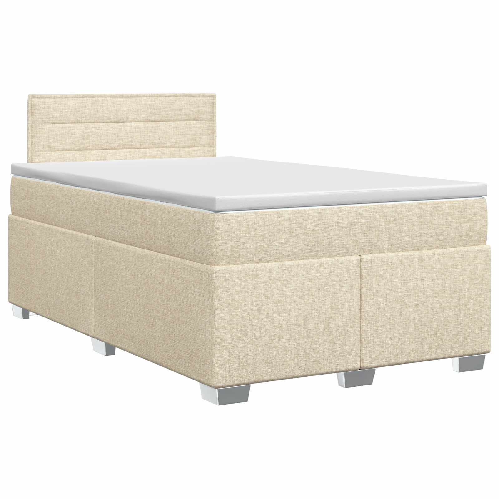 Lit boxspring avec matelas Crème 120 x 200 cm Tissu - XIOS