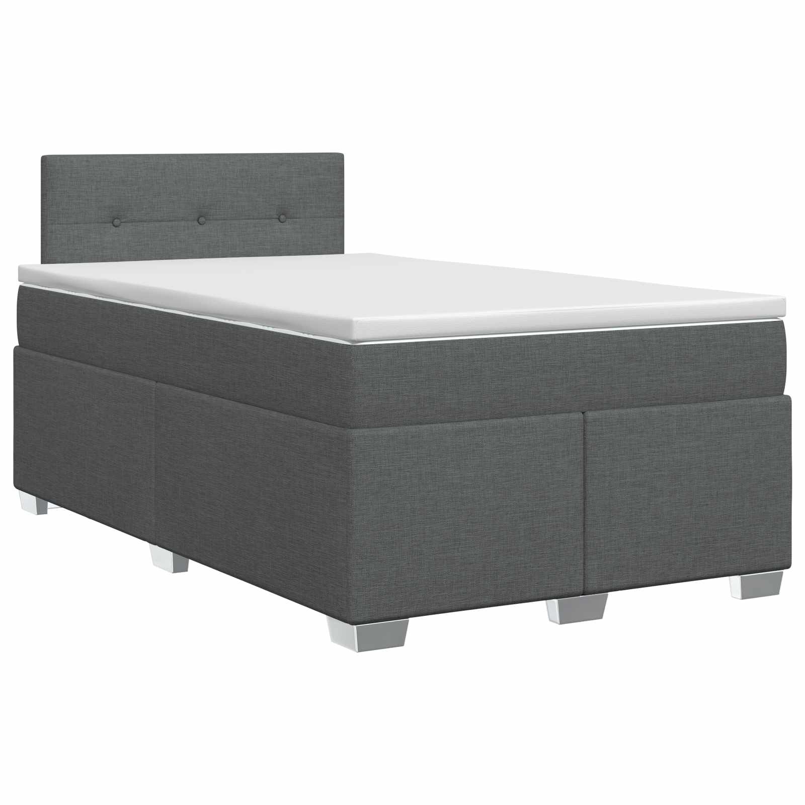 Lit boxspring avec matelas Gris foncé 120 x 200 cm Tissu