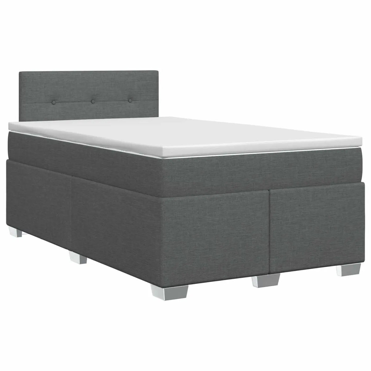 Lit boxspring avec matelas Gris foncé 120 x 200 cm Tissu - XIOS