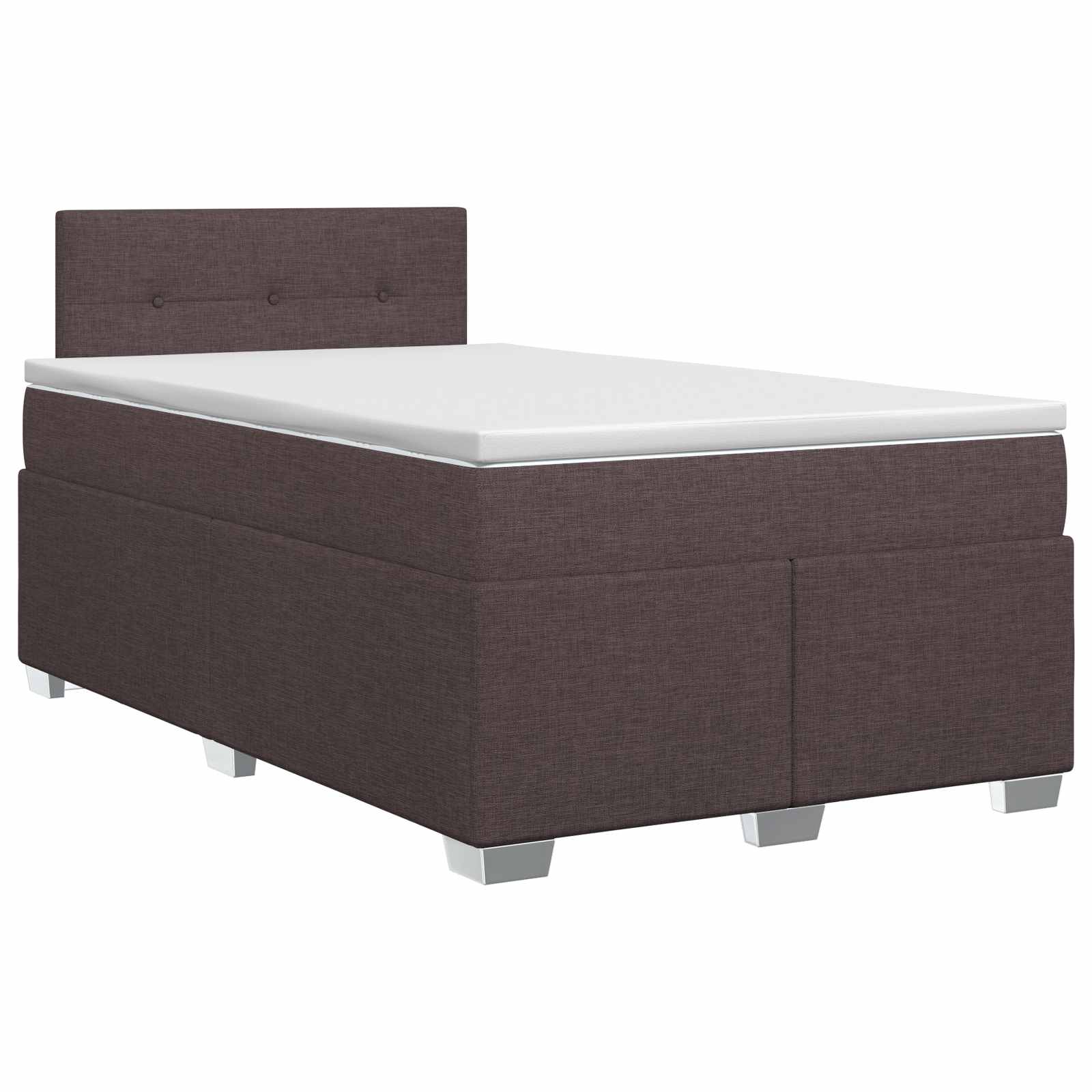 Lit boxspring avec matelas Marron foncé 120 x 200 cm Tissu - XIOS