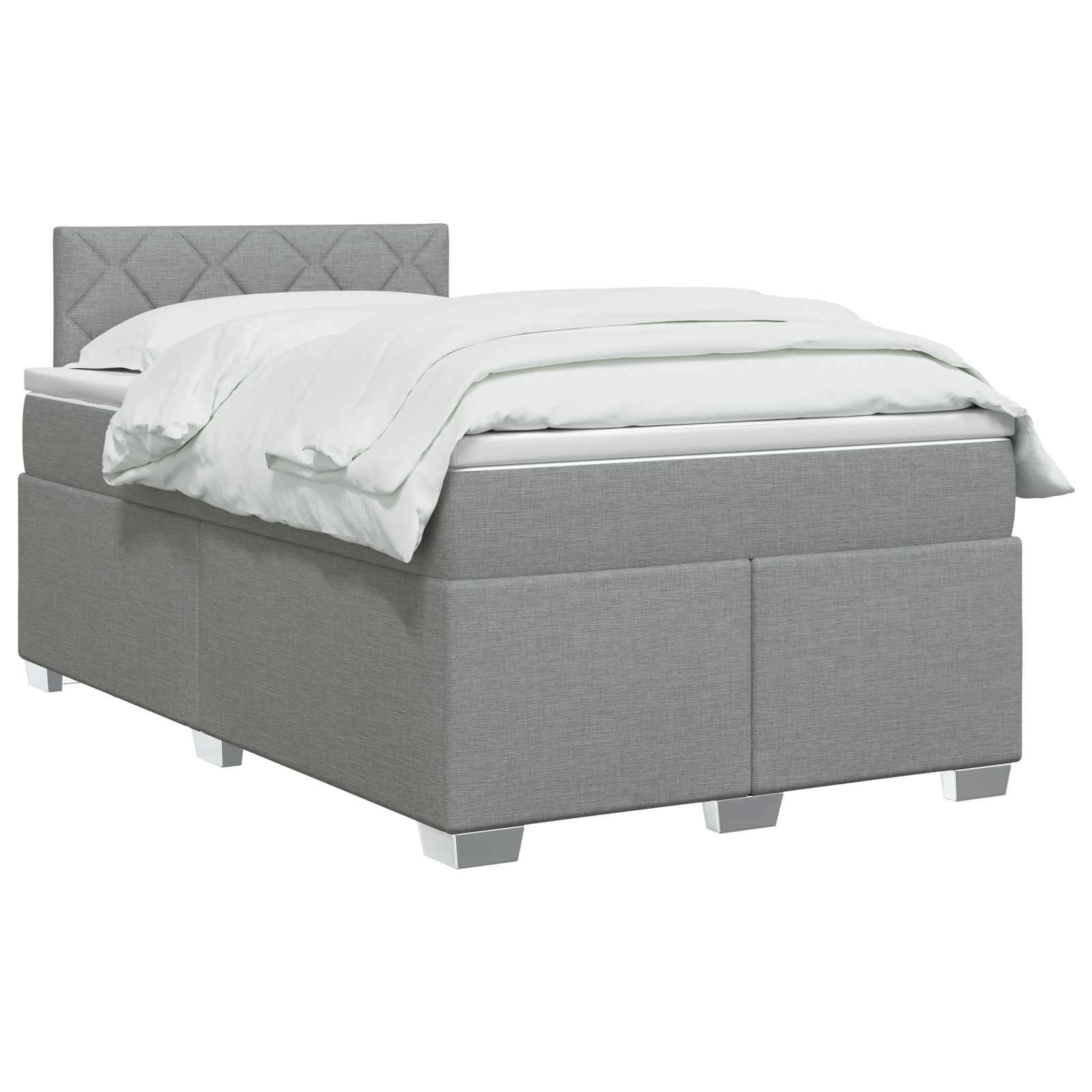 Lit boxspring avec matelas Gris clair 120 x 200 cm Tissu