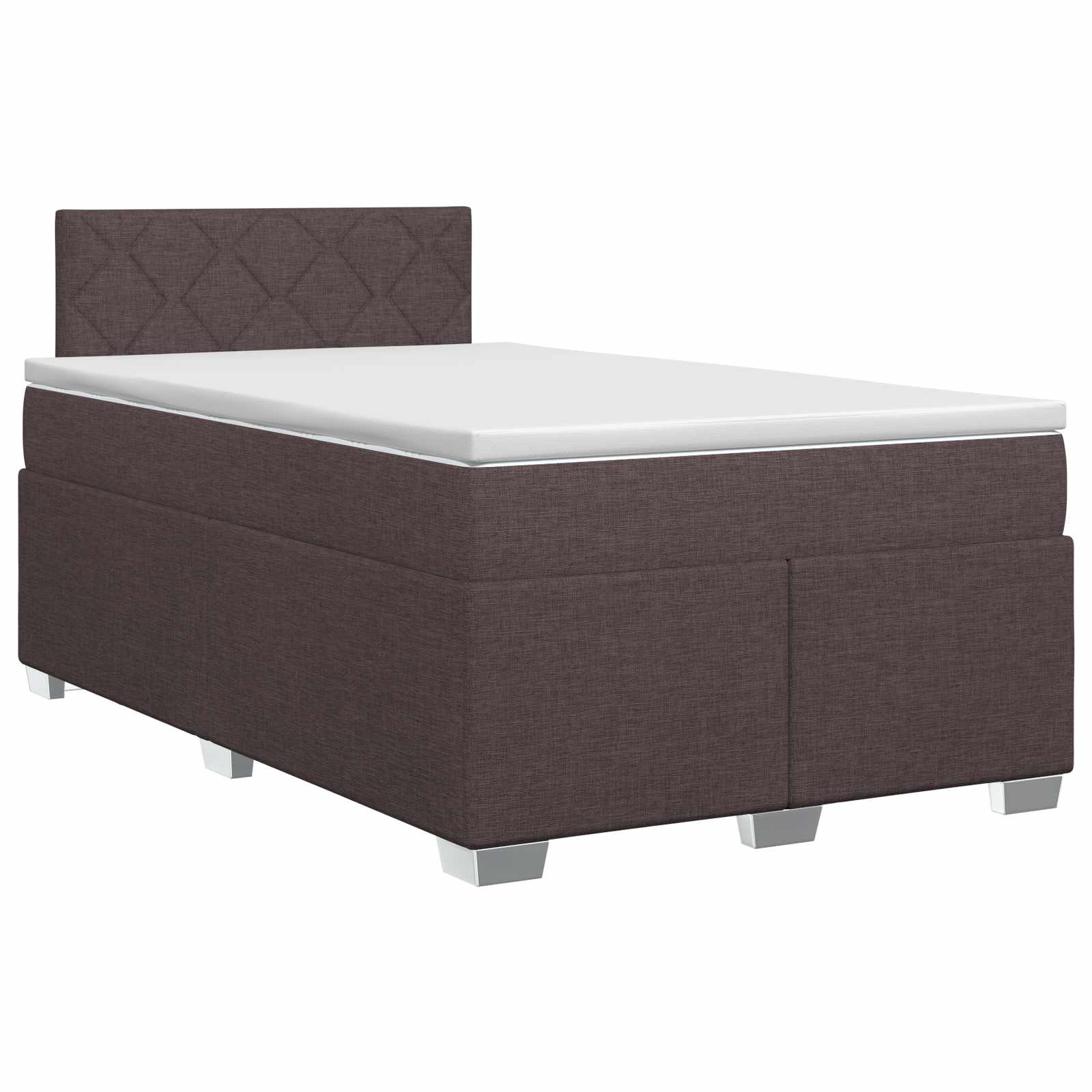 Lit boxspring avec matelas Marron foncé 120 x 200 cm Tissu - XIOS