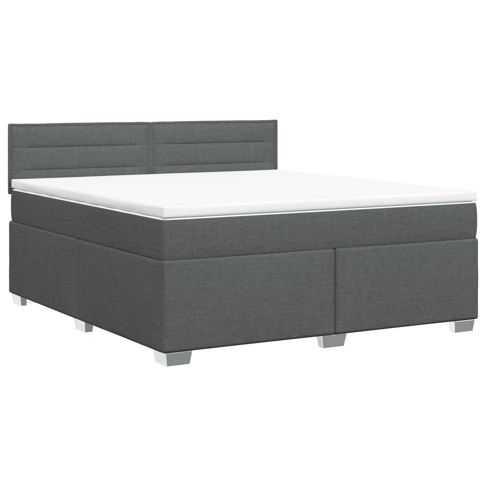 Lit boxspring avec matelas Gris foncé 140 x 190 cm Tissu - XIOS