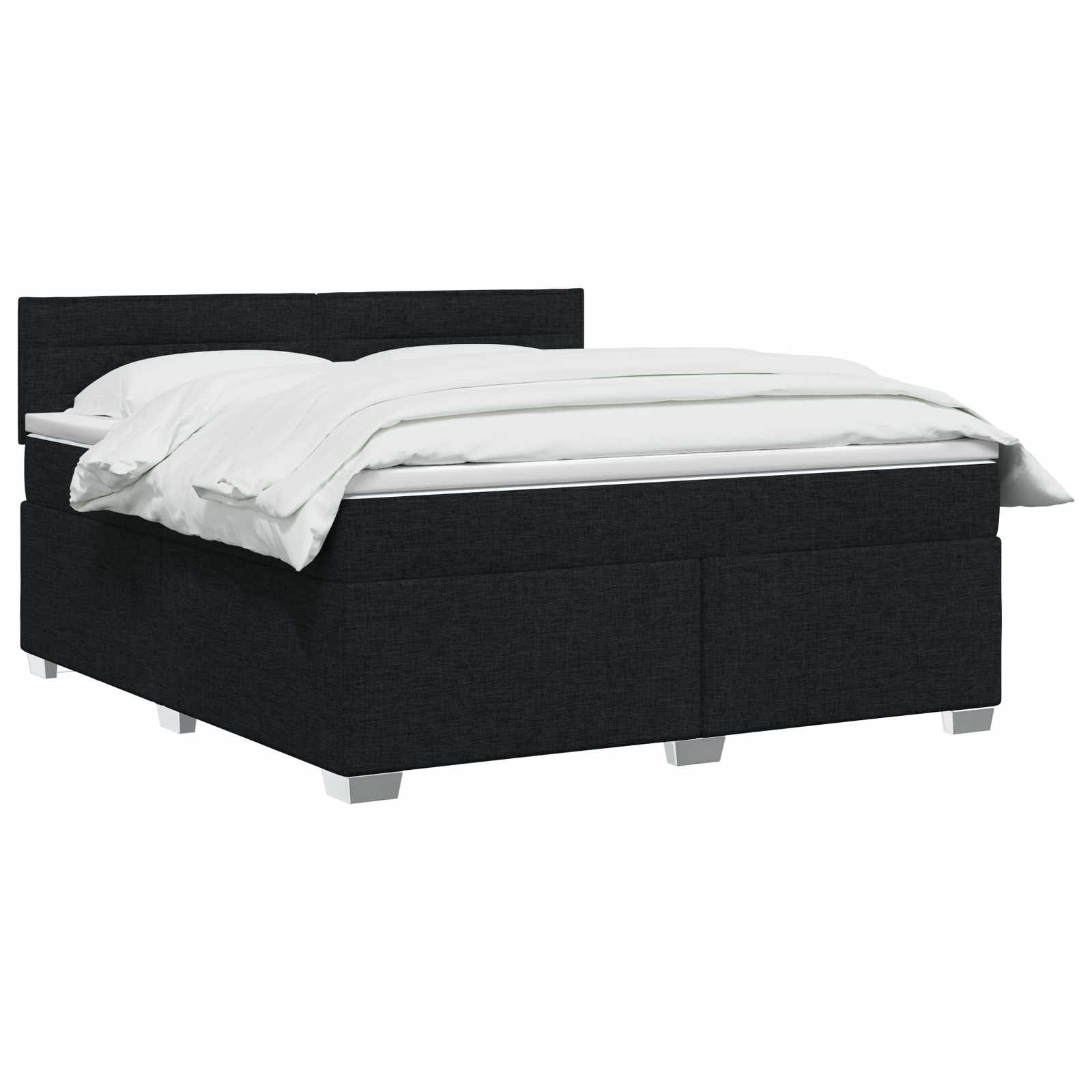 Lit boxspring avec matelas Noir 140 x 190 cm Tissu - XIOS