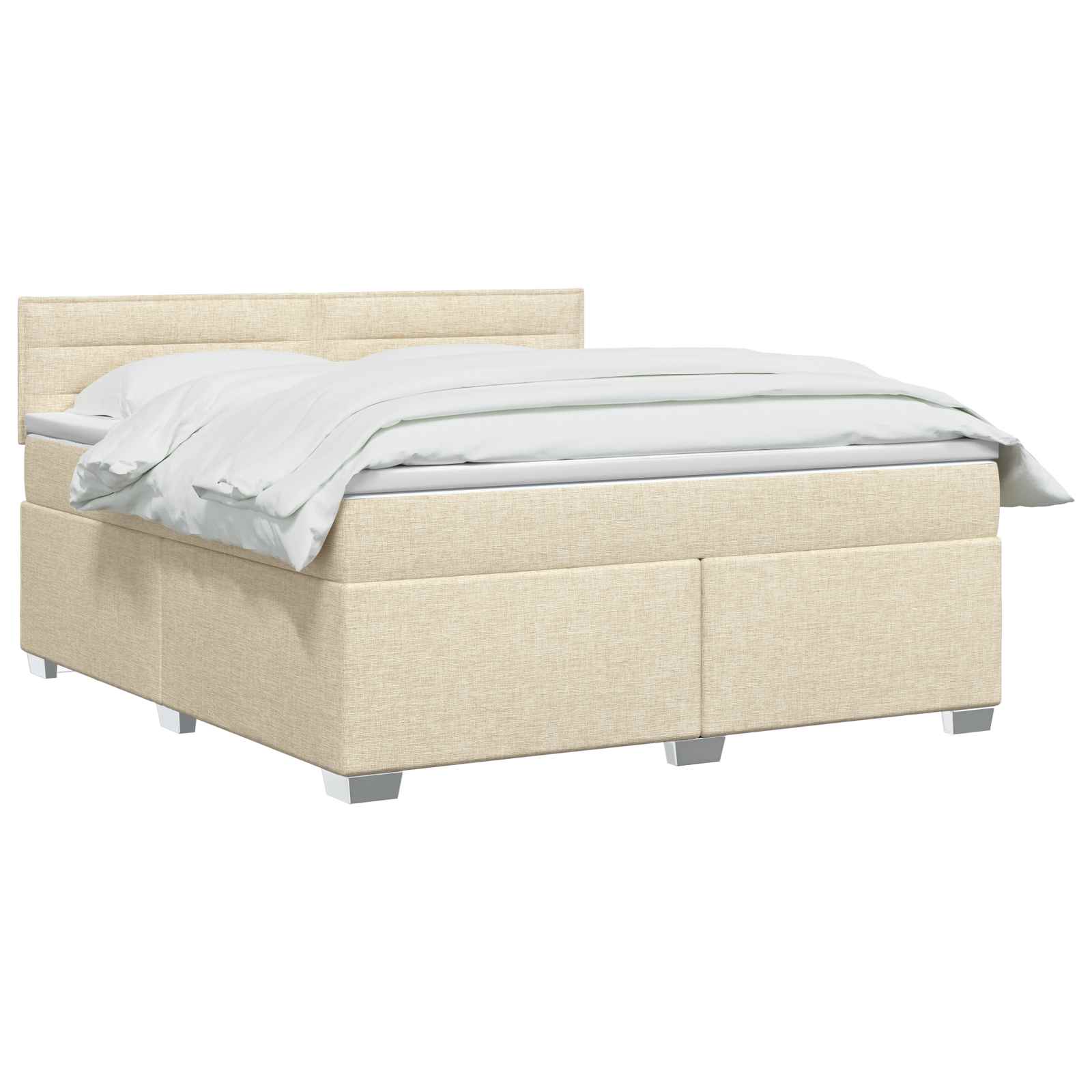 Lit boxspring avec matelas Crème 140 x 190 cm Tissu - XIOS