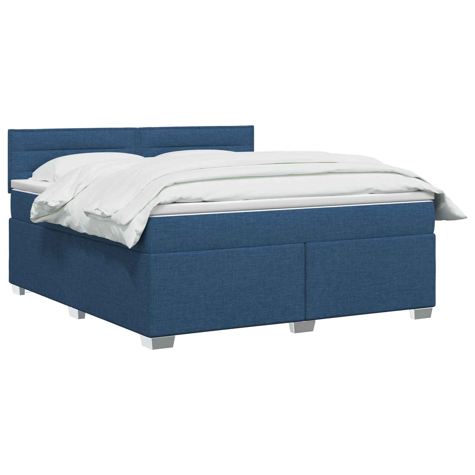Lit boxspring avec matelas Bleu 140 x 190 cm Tissu - XIOS