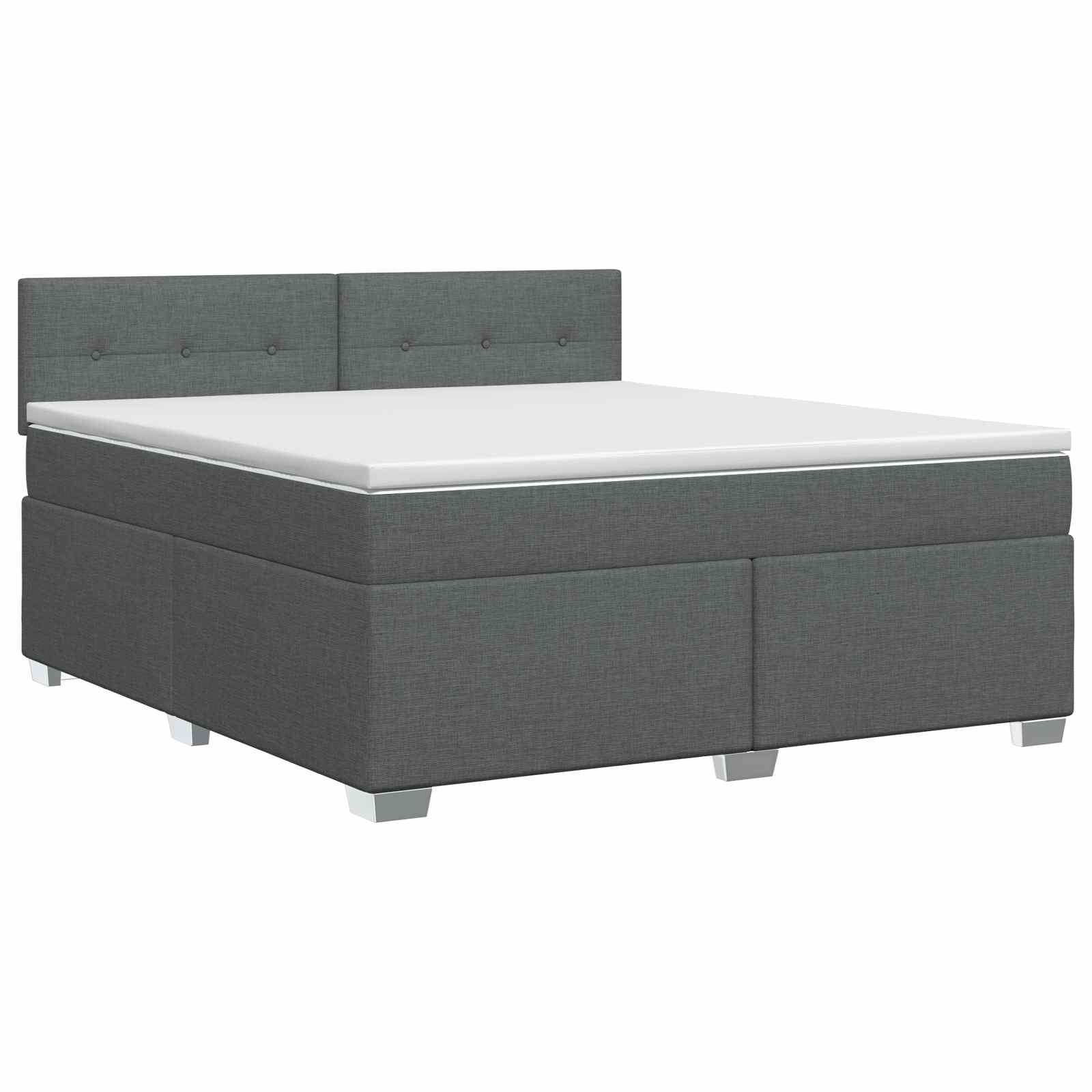 Lit boxspring avec matelas Gris foncé 140 x 190 cm Tissu