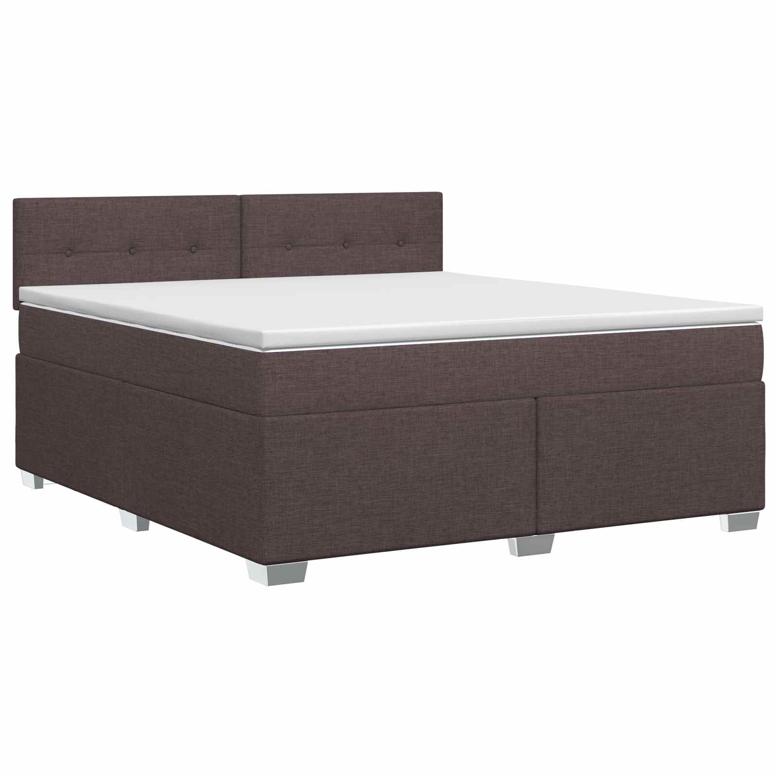 Lit boxspring avec matelas Marron foncé 140 x 190 cm Tissu